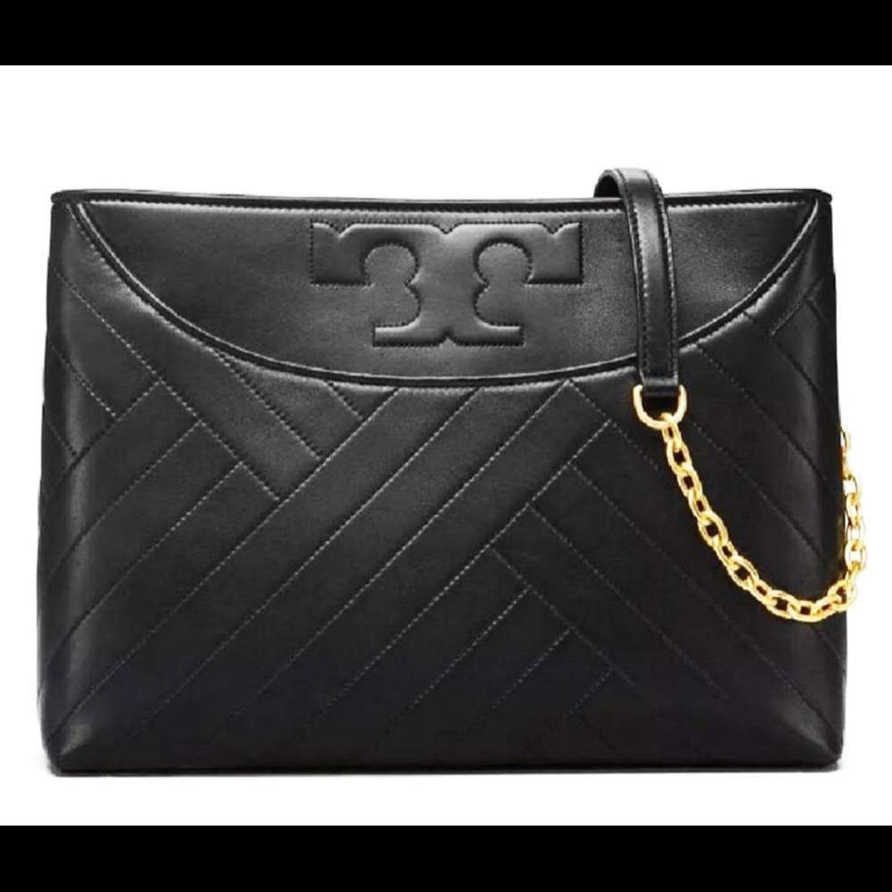 Tory Burch Alexa Slouchy Tote Black Leather